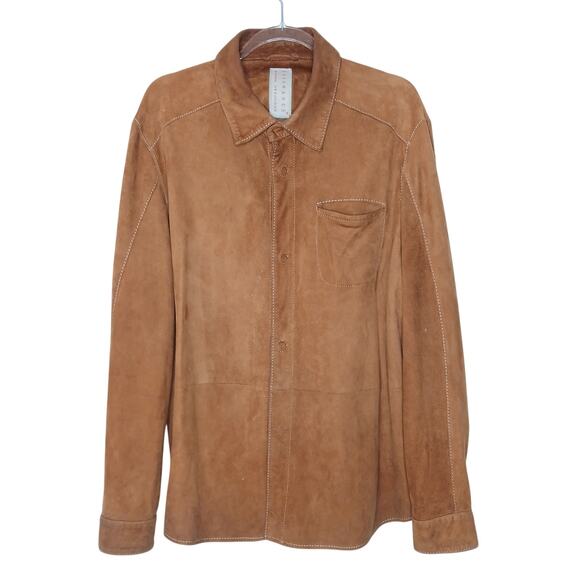 Robert Comstock Endurance Leather Button Down Collared Shirt Men LG Western Boho - Picture 1 of 14